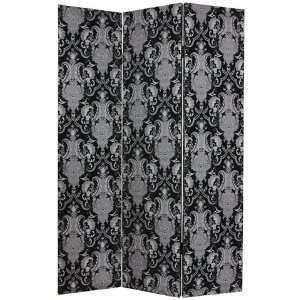 Formal Room Divider   6ft. Toile Fleur di Lisle Pattern Fabric Folding 