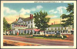 Elizabethtown New York NY 1936 Deers Head Inn Vintage Postcard  