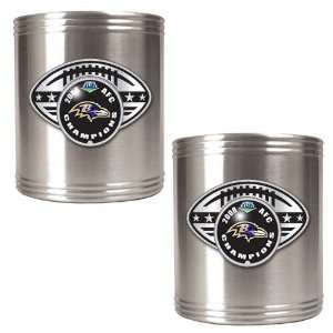  Baltimore Ravens 2008 AFC Champions   2pc Stainless Steel 