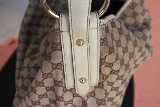 Authentic GUCCI Signature Chain Large Horsebit Hobo Handbag Bag Model 