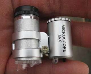 45X 2 LED Mini Pocket Microscope Magnifier Loupe  