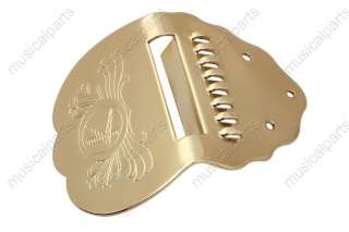 GOLD SCALLOPED MANDOLIN REPLACEMENT TAILPIECE K word  