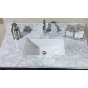   E3722MTWCR Cream Euro 37 Marble Vanity Top with Whi