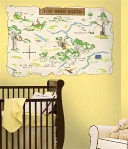 Winnie the Pooh 100 Aker Woods Map Wall Decal Sticker  