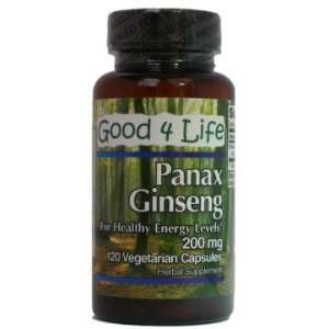  Ginseng (Panax ) 200mg (120 Vegetarian Capsules) Health 