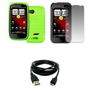 EMPIRE HTC Rezound Neon Green Poly Skin Case Cover 