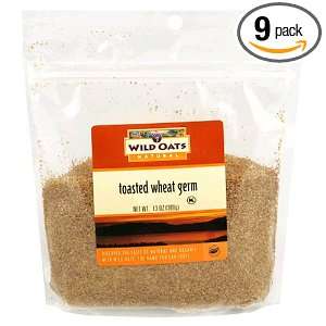 Wild Oats Natural Toasted Wheat Germ, 13 Ounce Bags (Pack of 9)