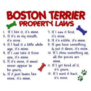  Boston Terrier Property Laws 2 Refrigerator Magnets