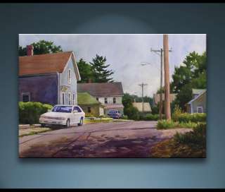 Town Street Amesbury Landscape Painting Audrey Bechler  