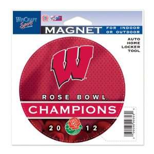 Wisconsin Badgers 2012 Rose Bowl Champions Die Cut Magnet  