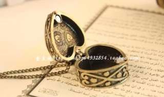 Retro style texture of carved hearts charm box long necklace pendant 