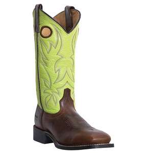   Womens Western Cowboy Boots Tan Foot Green Top Stockman 5616 Size 6 10