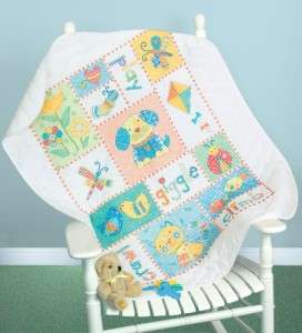 Patchwork Baby Quilt Stamped Cross Stitch Kit NEW  