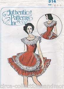   Patterns, Inc. Ruffled Square Dance Dress 8 Gored Skirt Szs 5 7 9