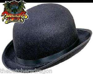   Orange Black Bowler Hat Movie Fancy Dress 90s 80s 70s 60s Top Hat
