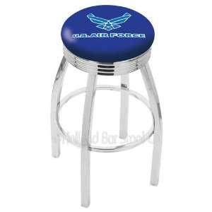 Air Force Falcons Logo Chrome Swivel Bar Stool Base with Ribbed Accent 