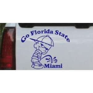 6in X 7.2in Blue    Go Florida State Pee On Miami Car Window Wall 
