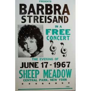  Barbra Streisand in a Free Concert in New York Poster 