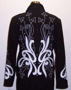 NEW 1849 Ladies Black & White Applique Tunic #6905  