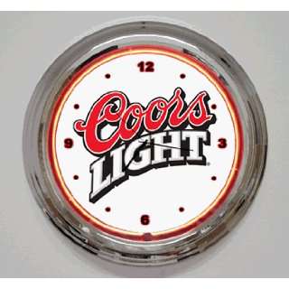  15 Coors White Neon Clock