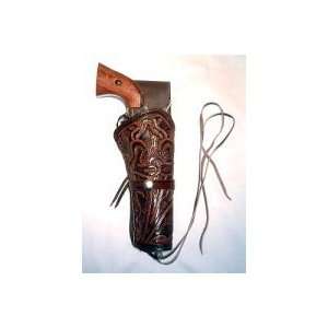  Brown Tooled Leather Western Side Gun Holster Sports 