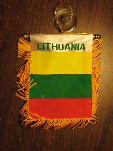 LITHUANIA FLAG MINI BANNER 4x6 CAR WINDOW MIRROR NEW  