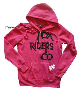 NeW FOX RACING Hot Pink Hoodie Sweat Jacket Sz S  