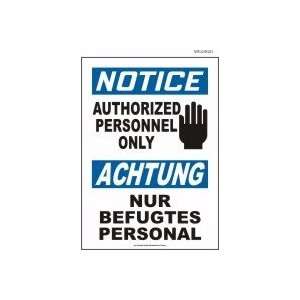  ENGLISH/GERMAN NOTICE AUTHORIZED PERSONNEL ONLY (W/GRAPHIC 
