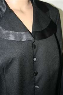 Silhouettes Womens Plus Size Black Tuxedo Style Dressy Skirt Suit 24 
