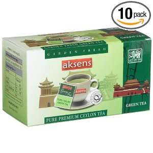 Aksens Pure Premium Ceylon Tea, Green Tea, 25 Count Teabags, 1.3 Ounce 
