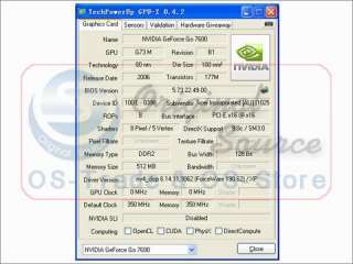 Acer FSC Alienware ASUS Go7600 512MB MXM III VGA Card  