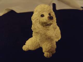 1988 Stone Critters Littles ~ WHITE POODLE ~ MADE IN USA ~ Collectible 