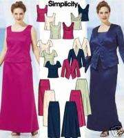 Plus Evening Dress Pattern 18W 24W Simplicity 5973 OOP  
