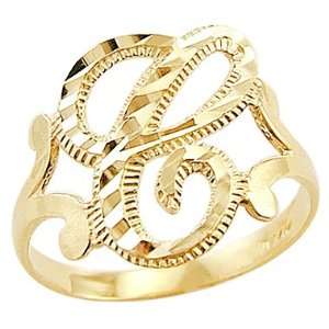   Size  12.5   14k Yellow Gold Initial Letter Ring C Jewelry