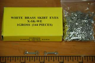 50set Skirt brass pant closures Hook & Eye white 5/8  