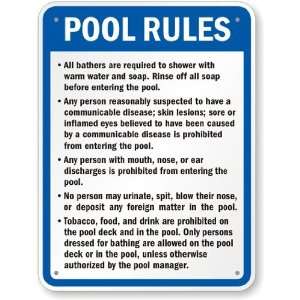  Alaska Pool Rules Sign Engineer Grade, 24 x 18 Office 