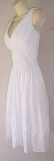 SUZI CHIN White 100% Cotton Cocktail Evening Dress 8P  