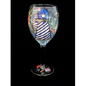   Design   Hand Painted   Wine Glass   8 oz.