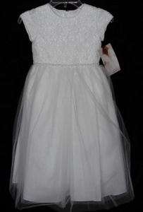 Girls UsAngels Style 275 White Communion Dress Size 7  