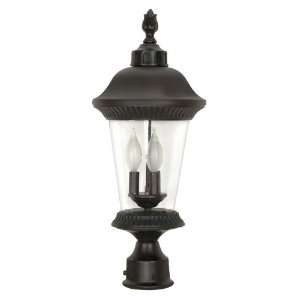   Post Lantern with Clear Seed Glass, Chestnut Bronze