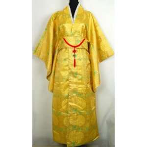   Tone® Geisha Satin Costume Kimono Robe Gold One Size
