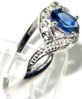 Latest collection Fabulous Blue topaz .925 Silver Ring size 8.5 