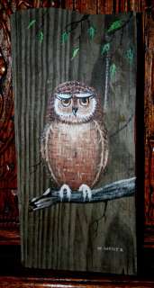 SAW WHET OWL COUNTRY ART OIL PAINTING ORIGINAL BY ARTIST  