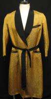   State O Maine Gold & Black Silky Mens Smoking Jacket Robe 40 Small