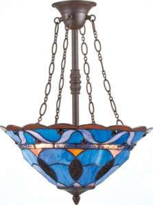 Blue Stained Glass Tiffany Style Pendant Ceiling Light  