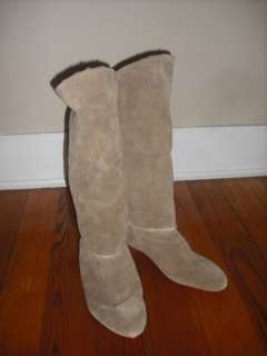 1980s Womens Unknown Brand Suede Boots sz 9 deadstock  