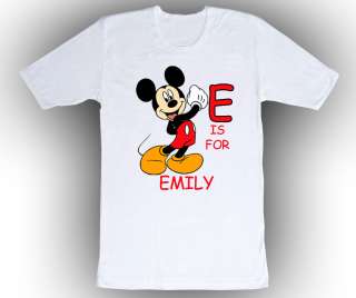   Custom Mickey Mouse ABC Birthday T Shirt Gift Add Your Name  
