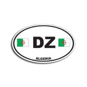  DZ ALGERIA Country Auto Oval Flag   Window Bumper Sticker 