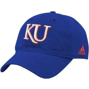  adidas Kansas Jayhawks Royal Blue Baseball Slouch Flex Hat 