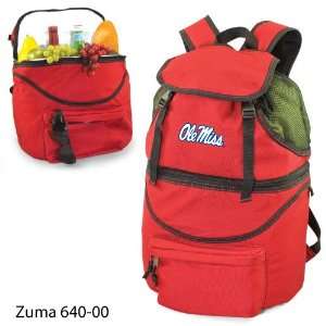 University of Mississippi Embroidered Zuma Picnic Backpack Red  